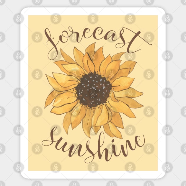 Forecast: Sunshine (with bright hand-drawn sunflower) Sticker by Ofeefee